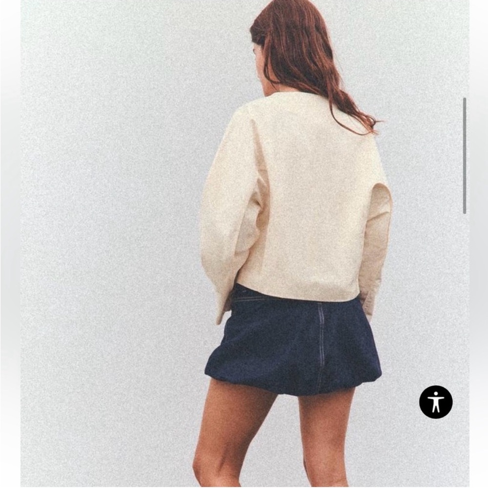 Zara Cream Tie-Front Blouse | NWT Seam Detail Bow Jacket - Picture 3 of 7